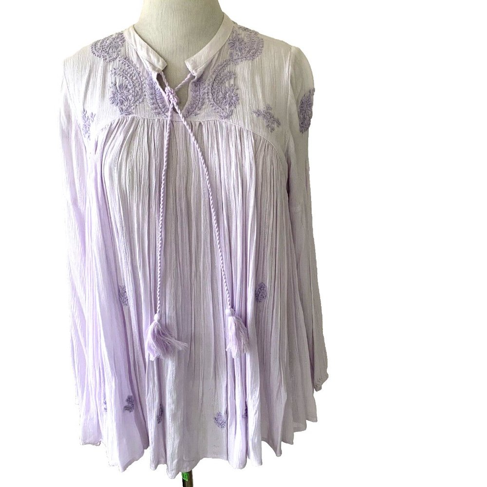 NWT Rachel Zoe lavender rayon blouse size L